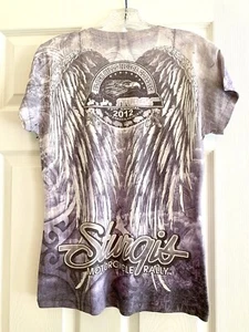 Camiseta de motociclista STURGIS Black Hills Rally 2012 para mujer Top S púrpura gris - Imagen 1 de 4