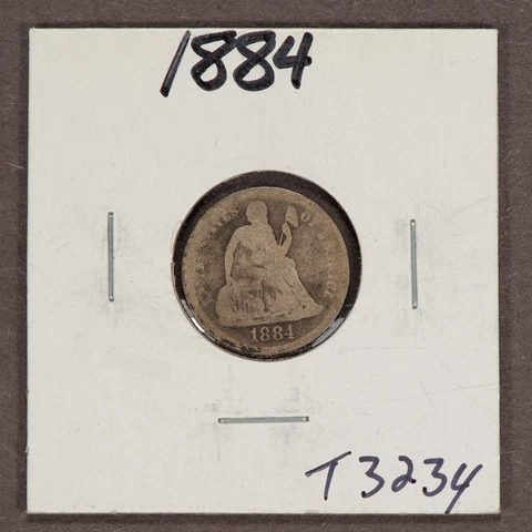 1884 10c Seated Liberty Silver Dime - Value Coin - SKU-T3234 Cover