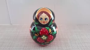 Muñeca rusa de anidación 3,9 en 3 piezas flores de madera bayas matrioshka tradicional - Imagen 1 de 7