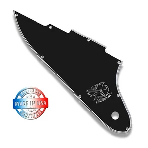 Black 5 Ply Wide Bevel Pickguard for 2019 Gibson Firebird Tribute Mini Humbucker - Picture 1 of 6