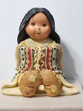 RARE VINTAGE FRIENDS OF A FEATHER NATIVE AMERICAN INDIAN GIRL FIGURINE 7" X 7"