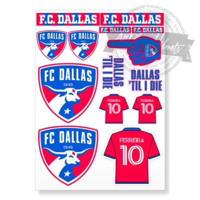 FC Dallas MLS Soccer Football A4 Printed Vinyl Decal Sticker High Quality Kit - Image 1 of 4