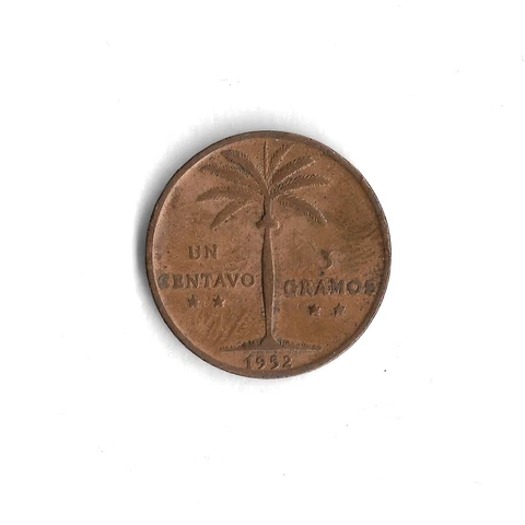 1952 Dominican Republic 1 / Un Centavo World Coin - Mintage 3,000,000 - KM# 17 Cover
