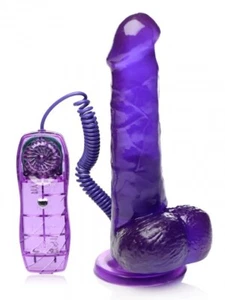 7.5 Inch Suction Cup Vibrating Dildo - Purple - Picture 1 of 3