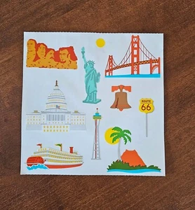 Mrs Grossman Grossman's Stickers USA Travel Landmarks Sightseeing Vacation - Picture 1 of 2