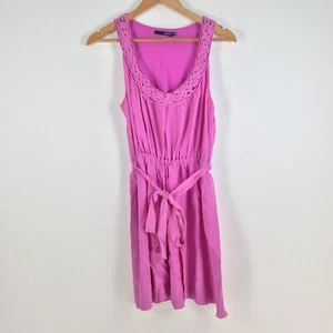 Seduce womens dress size 8 fit flare purple silk sleeveless belt 036039 - Picture 1 of 10