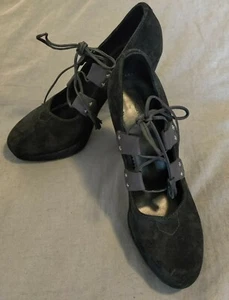 Rag & Bone Black Bailey Heels Suede Lace Up Platform Pumps Size 37 or 6.5 $450 - Bild 1 von 11