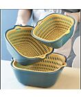 6pcs Set Kitchen Strainer Draining Basket  Colander Plastic Washing Bowl .£