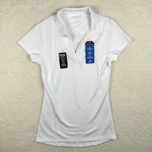 Nautica Girls School Uniform Short Sleeve Polo Shirt Moisture Wicking White - Picture 1 of 13
