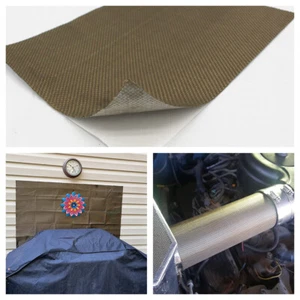 Adhesive Backed Firewall Heat Shield Sheet Resistant High 1200 Degree 24''x24'' - Picture 1 of 7