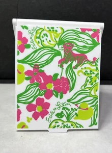Lilly Pulitzer Estée Lauder Compact Mirror Pink Tiger Flowers Leaves - Picture 1 of 4