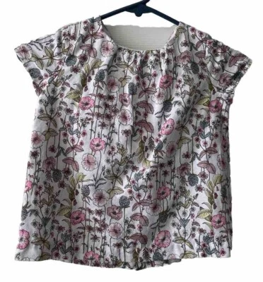 top manga corta gap niños niñas talla S blanco muticolor floral lino/algodón Foto 1 de 4