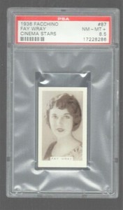 1936 FACCHINO CINEMA STARS  #87  FAY WRAY  PSA 8.5 NM/MT+  POP 1  KEY CARD