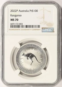 2022-P Australia 1 oz Platino $100 canguro NGC MS70 - Imagen 1 de 4