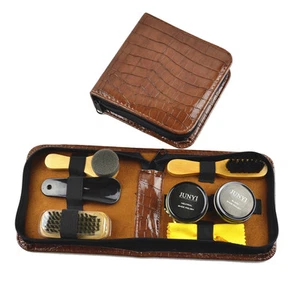 Shoe Shine Care Kit Black & Neutral Polish Brush Set for Boots Shoes Sneakers - Picture 1 of 5