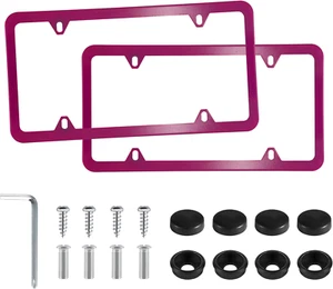 Telaio Targa 4 Fori Acciaio Inox, 2 PEZZI Copritarga Auto, Au - Foto 1 di 12