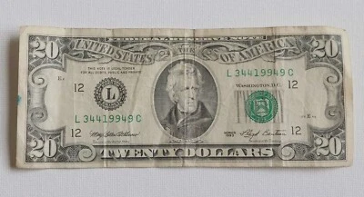 1993 US Twenty $20 Dollar Bill (Federal Reserve Banknote)- 1994 Birth year Bill - Image 1 of 4