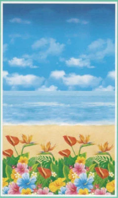 TROPICAL BEACH Scene Setter LUAU party wall or door poster decoration ocean sea - Image 1 of 2