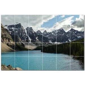 Mountains Ceramic Tile Wall Mural PT500855. 25.5" W x 17" H (24) 4.25 tiles - Picture 1 of 1