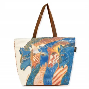 Bolso de Hombro Laurel Burch Horses Sky Yeguas EXTRA GRANDE Bolsillo en la Espalda NUEVO - Imagen 1 de 5
