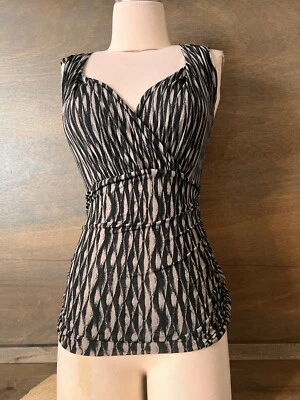 Classiques Entier WOMENS Top Tank Shirt SILK NYLON Fitted RUCHED Dressy SIZE XS - Image 1 of 4