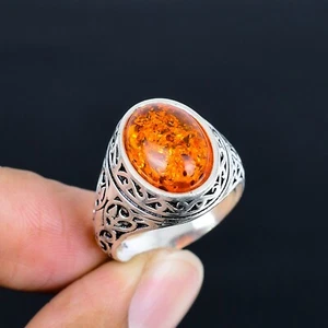 Amber Gemstone Ethnic Ottoman Arabic Style Ring All Size Available LG-1118 - Picture 1 of 5