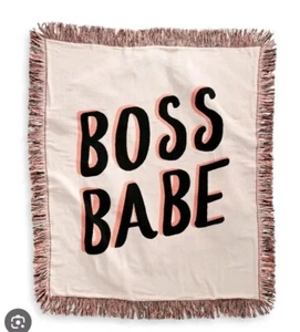 Whim by Martha Stewart Collection 100% Cotton Boss Babe Fringe Throw Multicolor - Picture 1 of 21