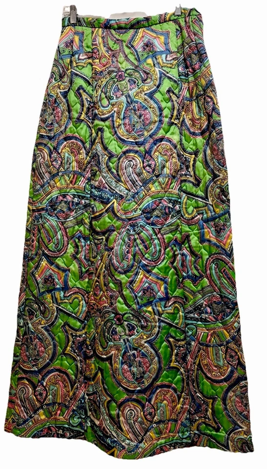 Maxi Falda Acolchada Vintage Años 70 Talla 16 Rara Lane Bryant Alta Más de 5'7" Tienda Mod Foto 1 de 4