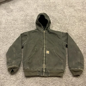 Vintage Carhartt Canvas Hooded Full Zip Jacket Youth/Kids Large Y06-MOS - Picture 1 of 6