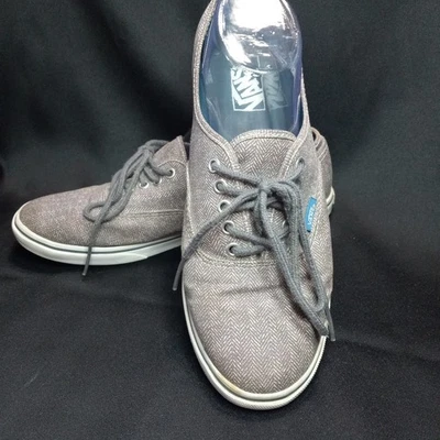 Zapatilla deportiva Vans gris tweed espiga lona fuera de la pared para hombre 8,5 para mujer 10 EE. UU. Foto 1 de 4