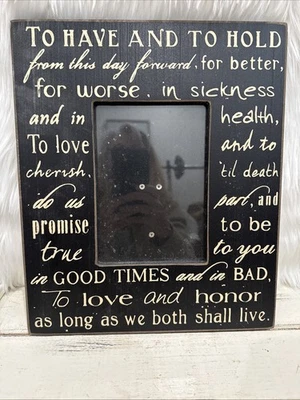 Wedding Picture Frame With Vows 10x13 Frame Holds 5x7 Photo Gift - Image 1 of 4