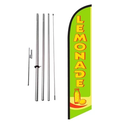 Lemonade Advertising Feather Banner Swooper Flag Sign with Flag Pole Kit and... - Image 1 of 4