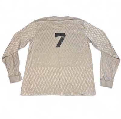 Camiseta deportiva de portero Umbro XL blanca satinada manga larga # 7 de colección años 80 hecha en EE. UU. Foto 1 de 4