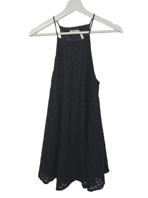 Mini Vestido Urban Outfitters Kimchi Azul Negro Encaje Halter Pequeño Acampanado Forrado Foto 1 de 4