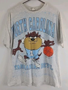 Vintage 90s UNC Tar Heels Taz Looney Tunes Shirt Mens L North Carolina NCAA - Bild 1 von 10