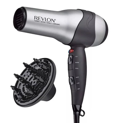Revlon Turbo Speed Hair Dryer 1875W w/ Diffuser, Cold Shot, 3 Heat & 2 Speeds - Image 1 of 4