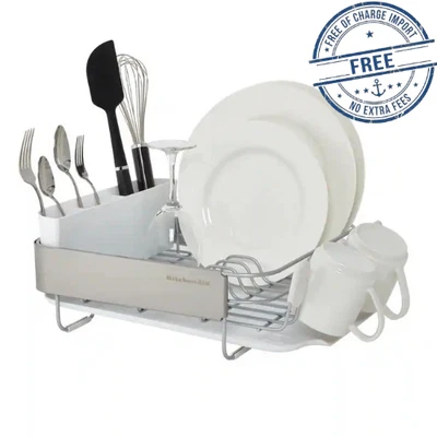 KitchenAid Stainless Steel Wrap Compact Dish Rack, 16.06-Inch - White Free Ship - Image 1 of 4