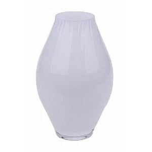 Vase, Blumenvase aus Glas bauchig weiß H. 26,5cm D. 17cm rund Hendriks WA - Bild 1 von 1