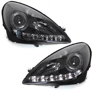 XENON Scheinwerfer schwarz für Mercedes Benz SLK 171 04-11 Led Tagfahrlicht LWR - Bild 1 von 9