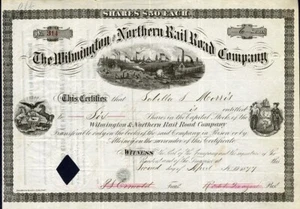 1877 Wilmington & Northern RR Aktienzertifikat - Bild 1 von 1