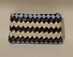 "Nestle" Candy Wrapper Change/Coin Purse Zipper Closure- Brown/Blue - Picture 1 of 7
