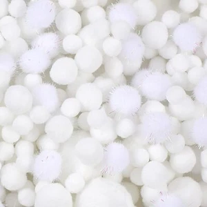 900 PCS Pom Poms White Bulk Pom Poms Arts and Crafts Soft and Fluffy Craft Po... - Picture 1 of 7
