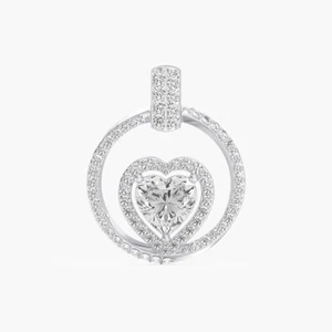 IGI Certified 1.39ct Heart Cut Lab Grown Diamond 14k White Gold Pendant Necklace - Picture 1 of 5