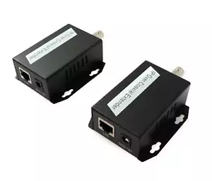75 Ohm IP Extender Set LAN RJ45 zu BNC Koaxialkabel in Schwarz - Picture 1 of 4