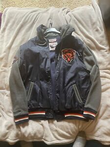 Mitchell & Ness Chicago Bears Hooded Letterman Jacket Button Up Size 2XL