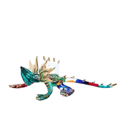 Hand Blown Glass Colorful Chameleon Figurine Art Home Decor Best Gift - Image 1 of 4