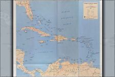 Poster, Many Sizes; Map Of Caribbean; Cuba Haiti Puerto Rico 1994
