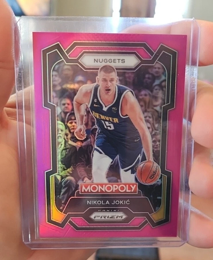 2023-24 Prizm Basketball Monopoly Nikola Jokic Pink Prizm /149 Card #1 CENTERED
