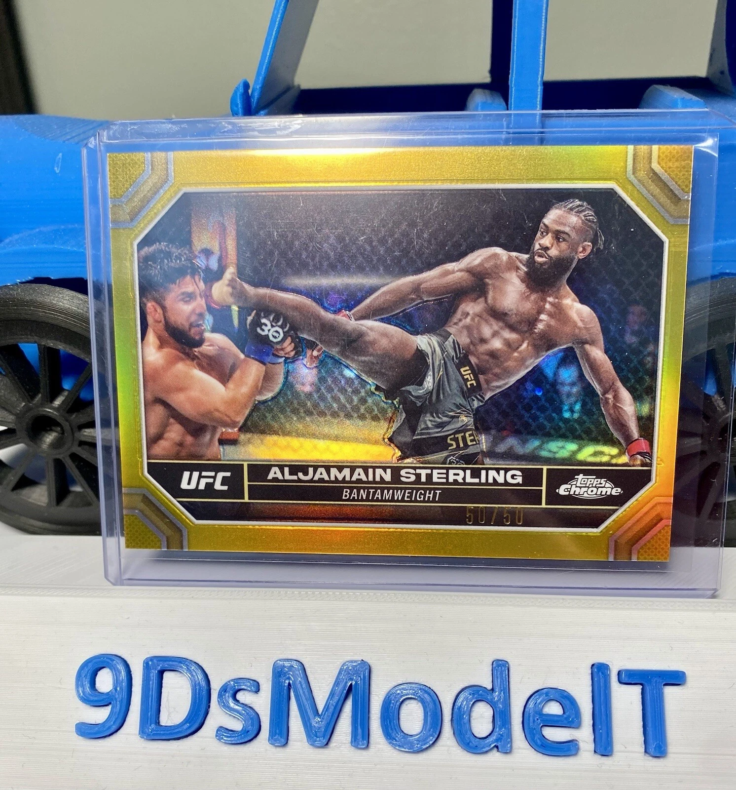 Aljamain Sterling 2024 Topps Chrome UFC #12 Gold Refractor 50/50
