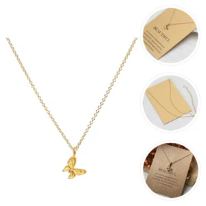 Butterfly Necklace Women Clavicle Chain Butterflies Pendant Miss - Picture 1 of 12